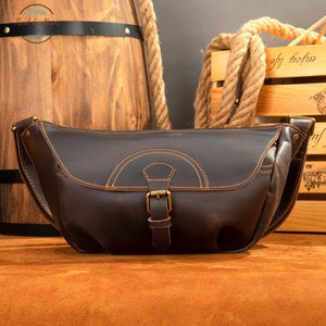 Genuine Leather Mens Vintage Belt Bag