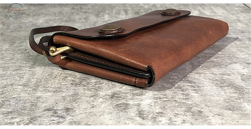 Genuine Leather Mens Vintage Clutch Wallet