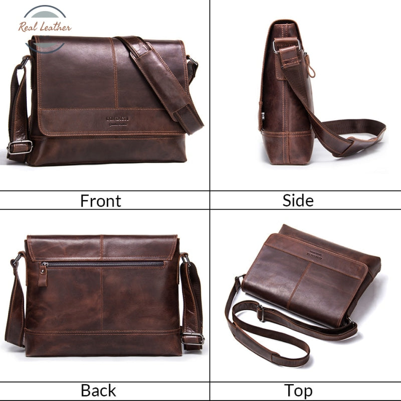 Genuine Leather Messenger Bag For Men