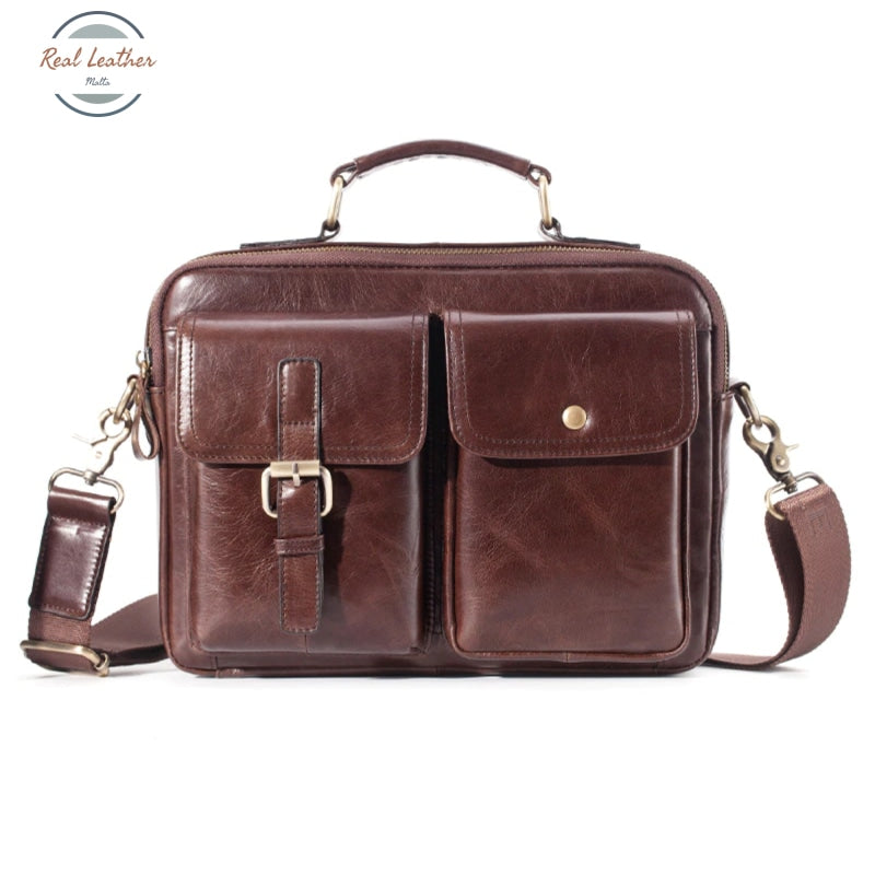 Genuine Leather Messenger Bag For Men