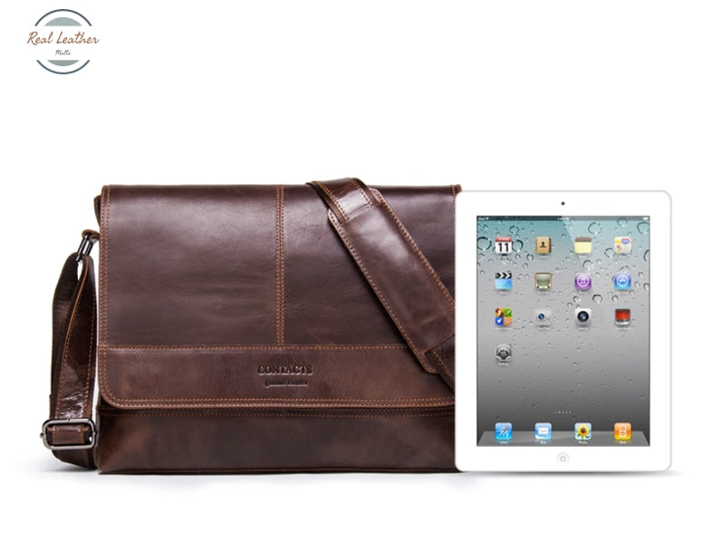Genuine Leather Messenger Bag For Men