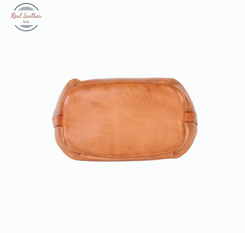 Johnature Versatile Genuine Leather Handbag Vintage Natural Cowhide Women Bag Leisure Solid Color
