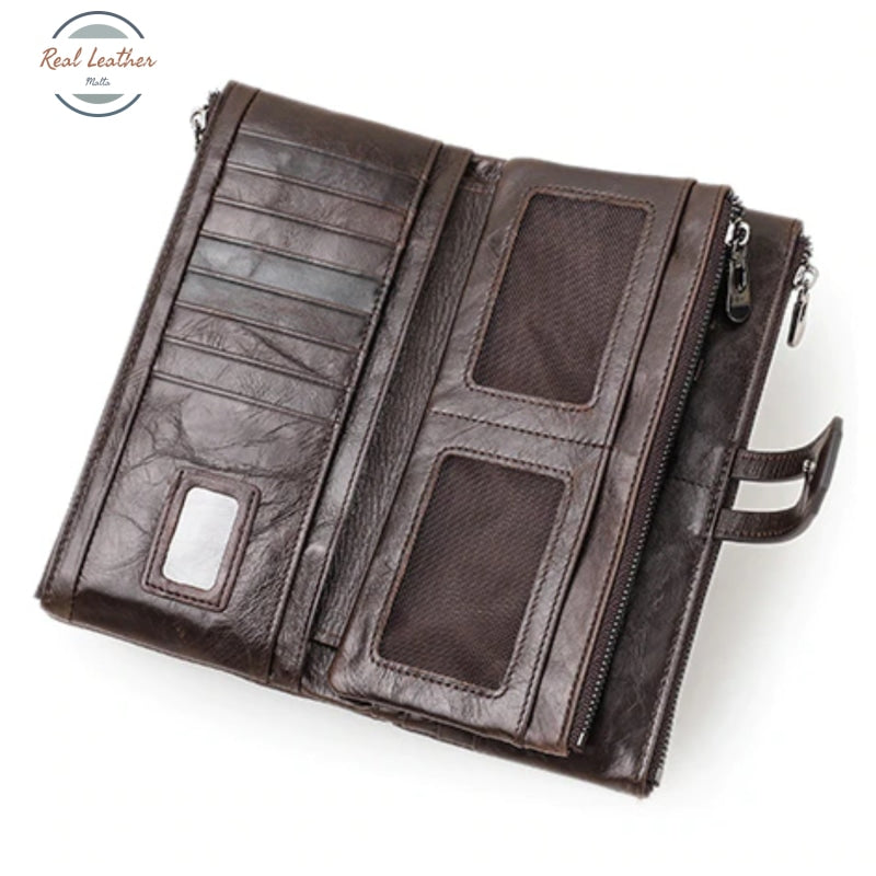 Genuine Leather Multi-Functional Clutch Wallet