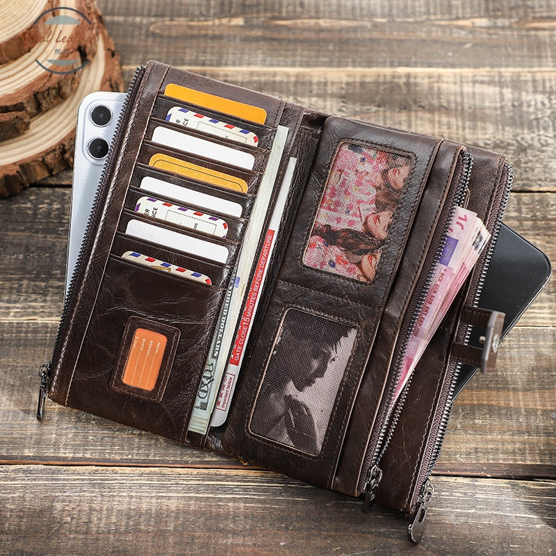Genuine Leather Multi-Functional Clutch Wallet