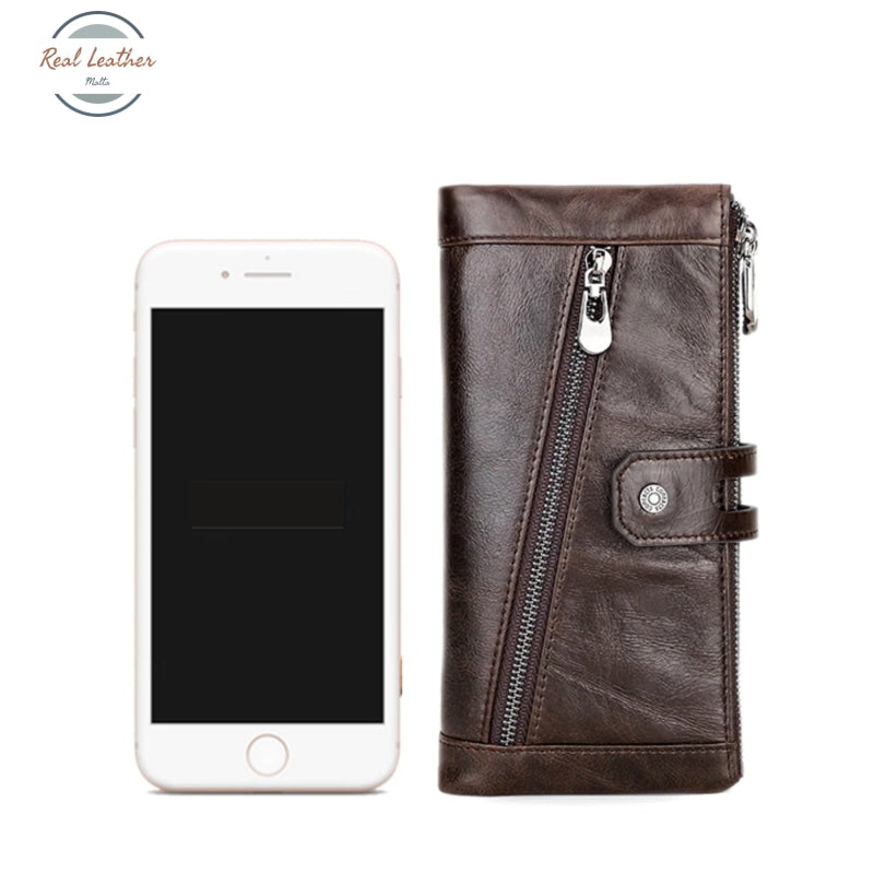 Genuine Leather Multi-Functional Clutch Wallet