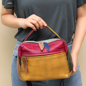 Genuine Leather Multicolor Ladies Top-Handle Shoulder Bag