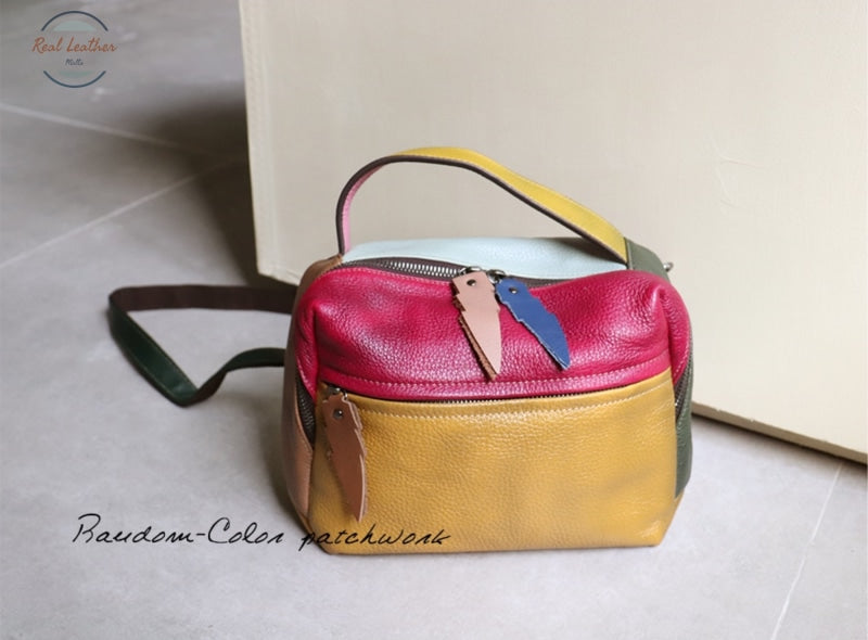 Genuine Leather Multicolor Ladies Top-Handle Shoulder Bag