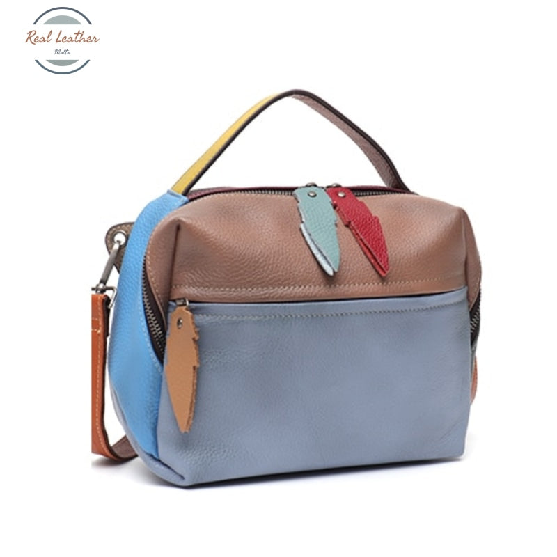 Genuine Leather Multicolor Ladies Top-Handle Shoulder Bag