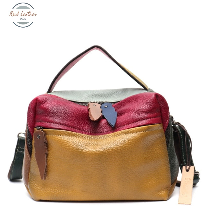 Genuine Leather Multicolor Ladies Top-Handle Shoulder Bag Multicolor1