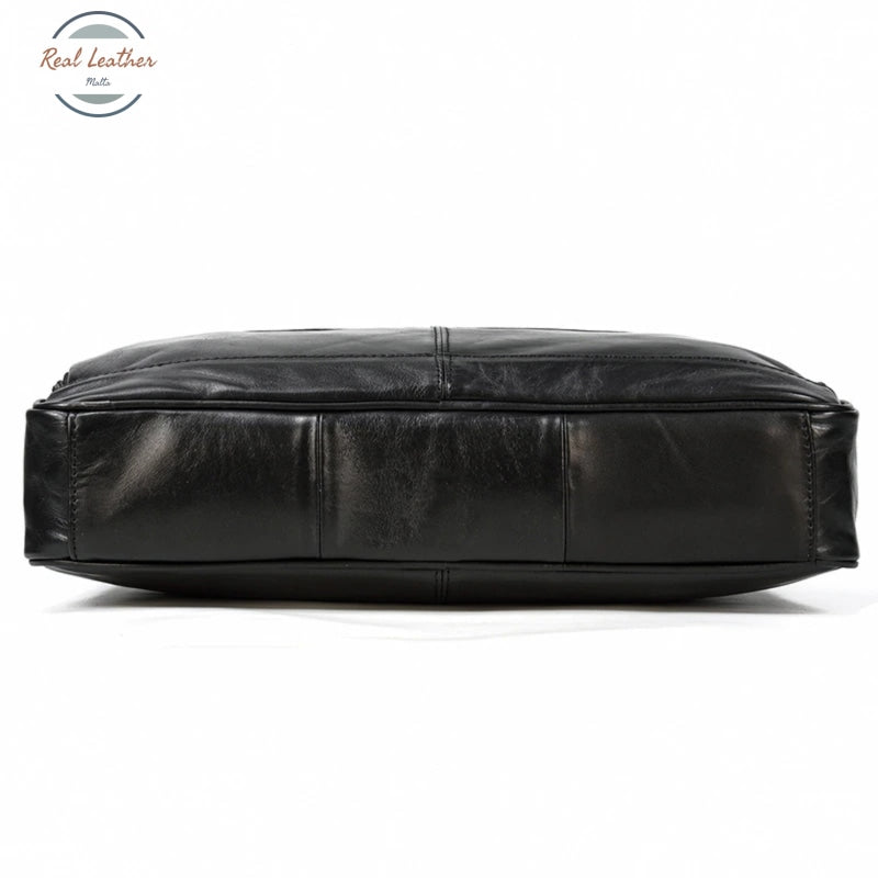 Genuine Leather Oil Wax 15 Inch Business Briefcase