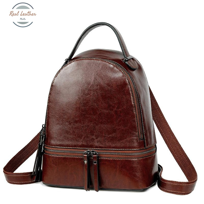 Genuine Leather Oil Wax Backpack Backpacks