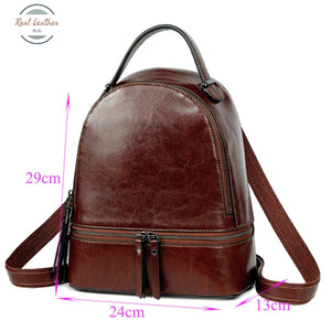 Genuine Leather Oil Wax Backpack Backpacks