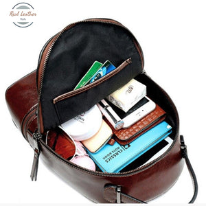 Genuine Leather Oil Wax Backpack Backpacks