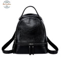 Genuine Leather Oil Wax Backpack Black Backpacks
