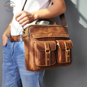 Genuine Leather Old Fashion Messenger Bag Bags