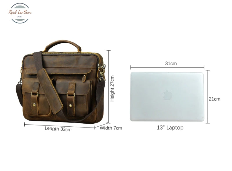 Genuine Leather Old Fashion Messenger Bag Bags