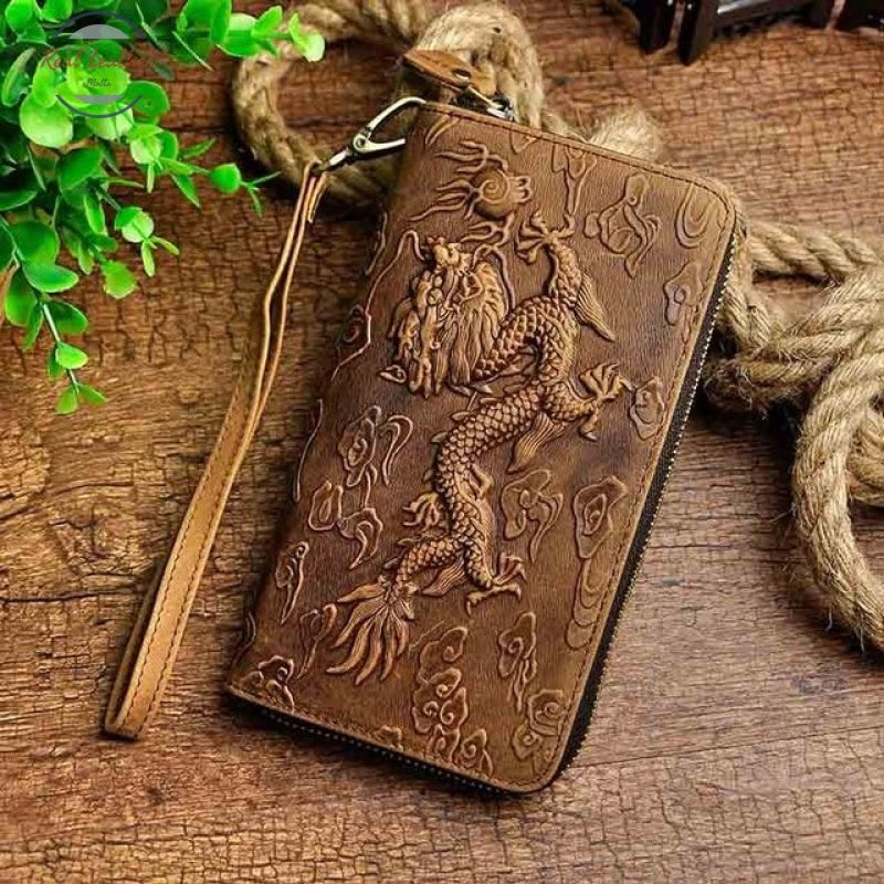 Genuine Leather Organizer / Wallet Brown Dargon Wallets