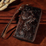 Genuine Leather Organizer / Wallet Coffee Dargon Wallets