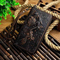 Genuine Leather Organizer / Wallet Dark Brown Dargon Wallets