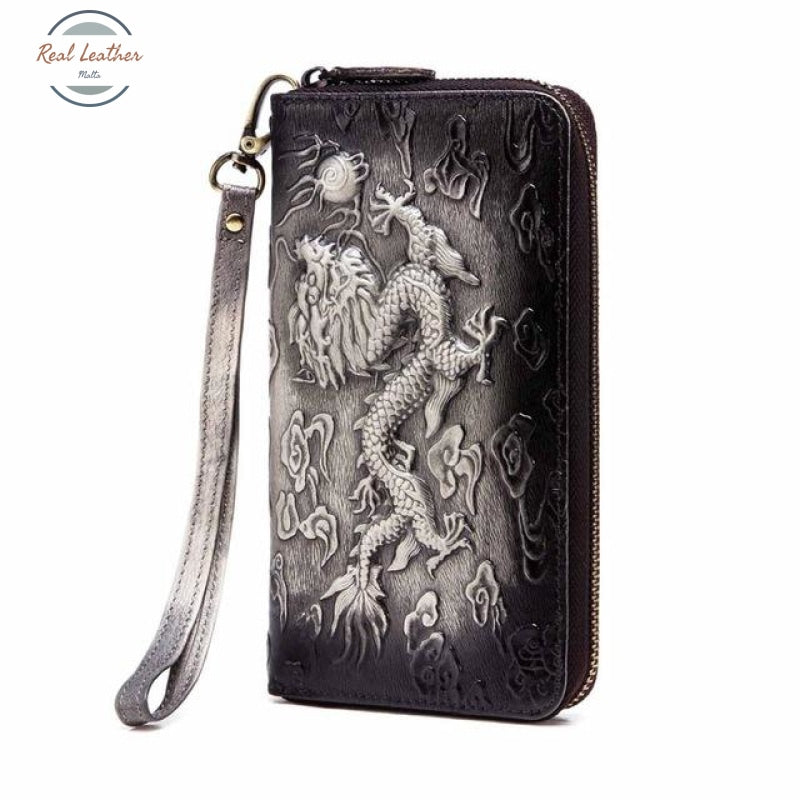 Genuine Leather Organizer / Wallet Dragon-Black Wallets