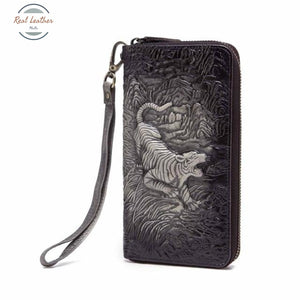 Genuine Leather Organizer / Wallet Tiger-Black Wallets