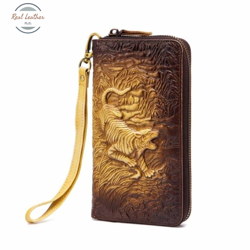 Genuine Leather Organizer / Wallet Tiger-Gold Wallets