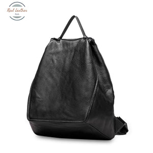 Genuine Leather Oval Shaped Casual Backpack Backpacks