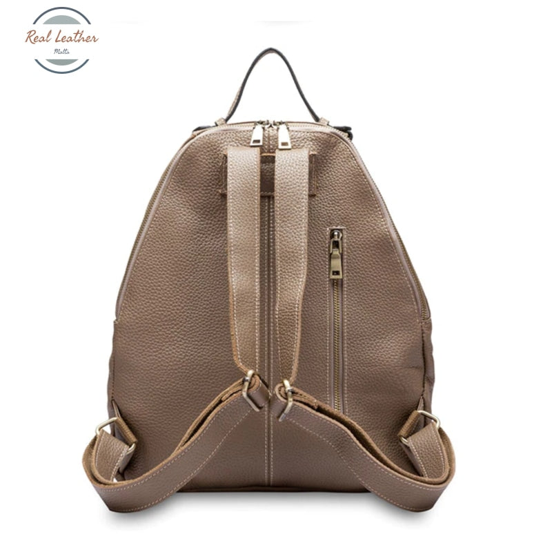 Genuine Leather Oval Shaped Casual Backpack Backpacks