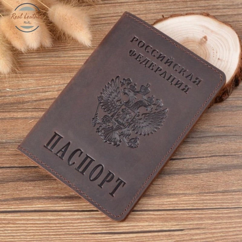 Genuine Leather Passport Cover For Russian Federation