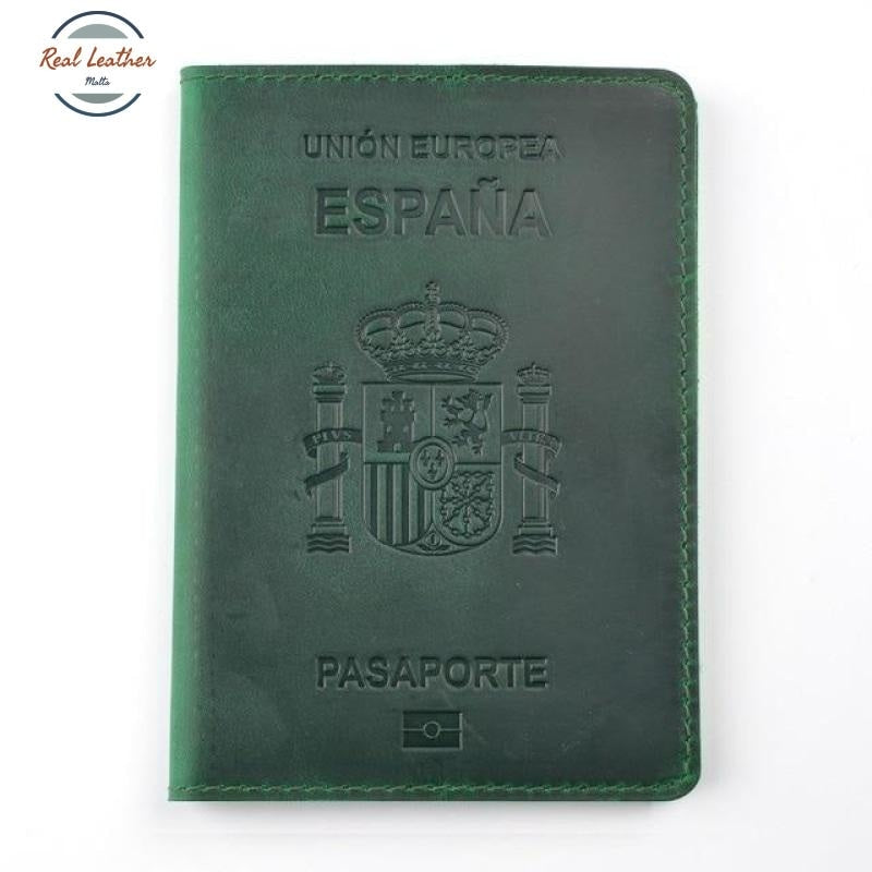 Genuine Leather Passport Cover For Spain