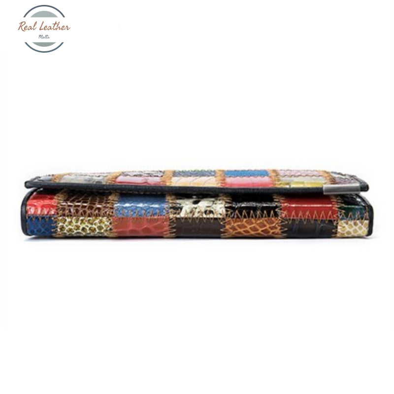 Genuine Leather Patchwork Ladies Wallet