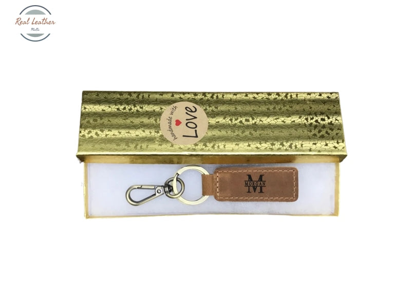 Genuine Leather Personalized Keychain Key