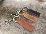 Genuine Leather Personalized Keychain Key