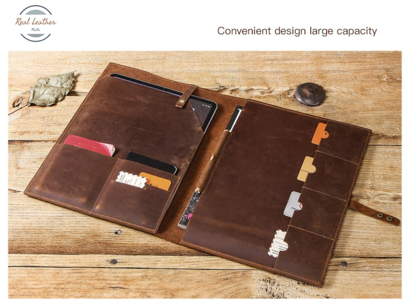 Genuine Leather Portfolio And Tablet Case