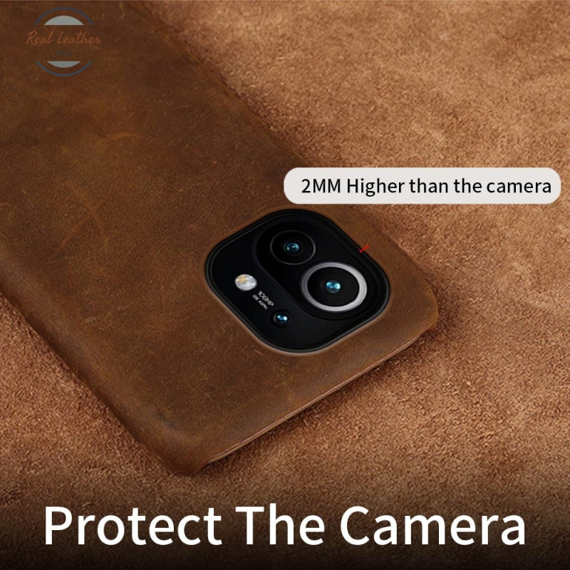 Genuine Leather Pull-Up Case For Xiaomi Mobile Phone Cases