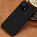 Genuine Leather Pull-Up Case For Xiaomi For Redmi Note 8 Pro / Black Mobile Phone Cases