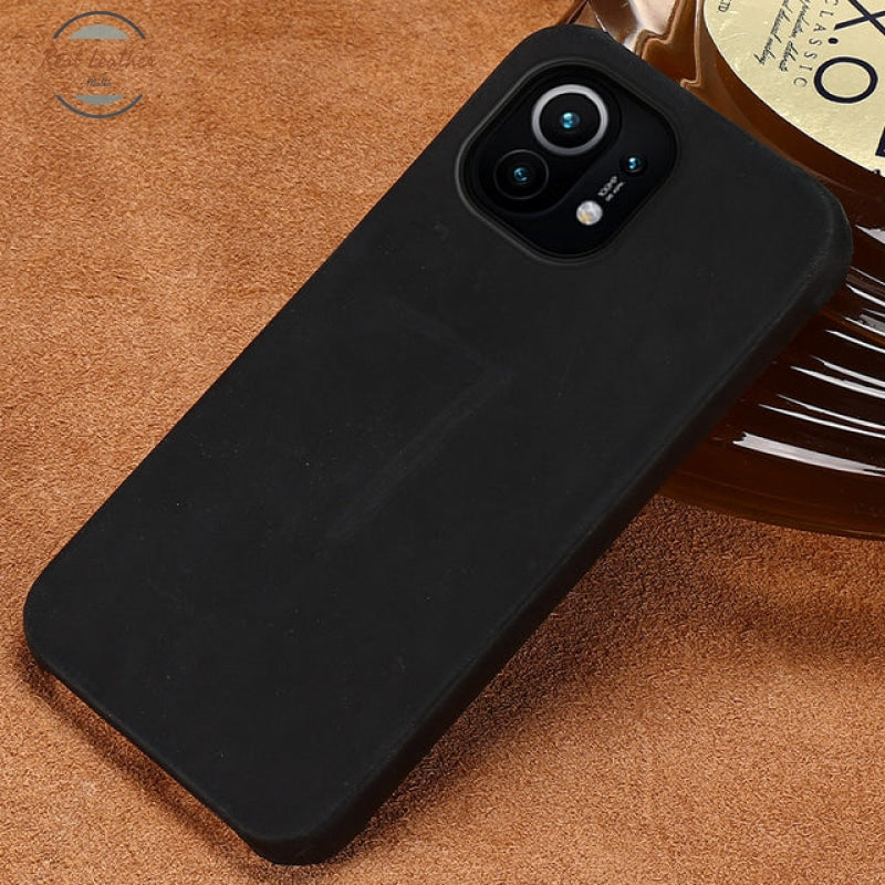 Genuine Leather Pull-Up Case For Xiaomi For Redmi Note 8 Pro / Black Mobile Phone Cases