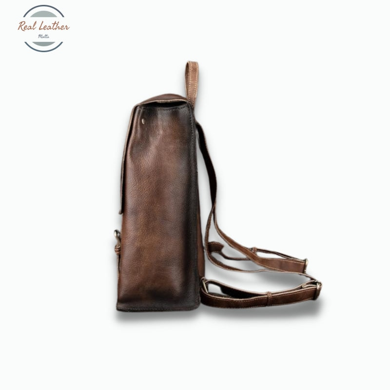 Johnature 2021 New Vintage Genuine Leather High Quality Men Backpack Travel Bag Large Capacity Solid