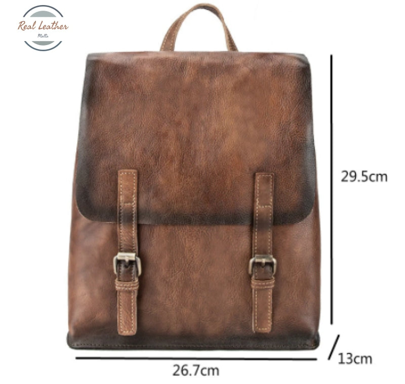 Genuine Leather Retro Backpack Backpacks