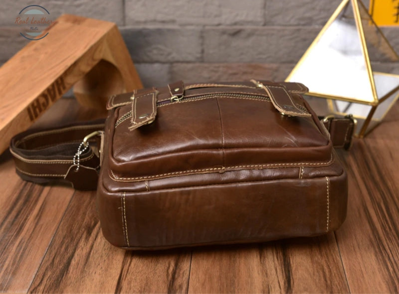 Genuine Leather Retro Casual Messenger Bag