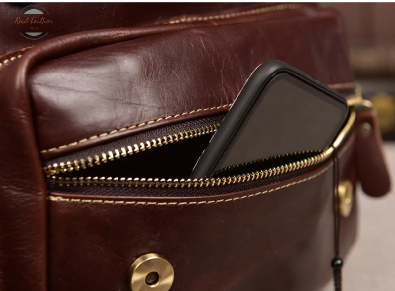 Genuine Leather Retro Casual Messenger Bag