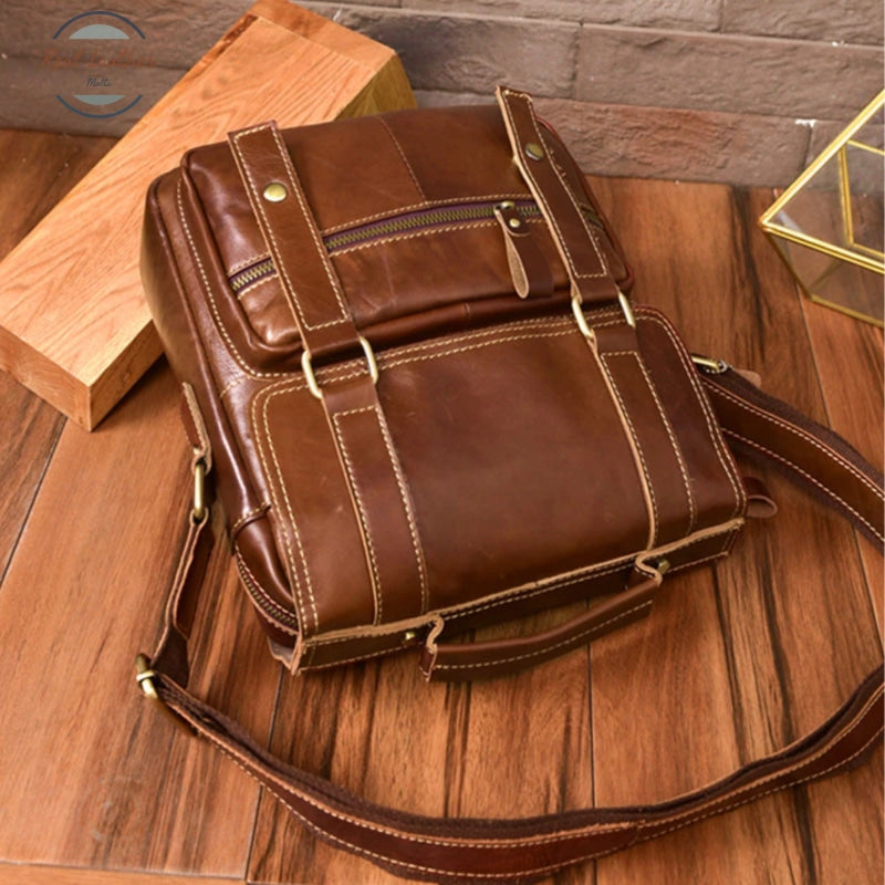 Genuine Leather Retro Casual Messenger Bag