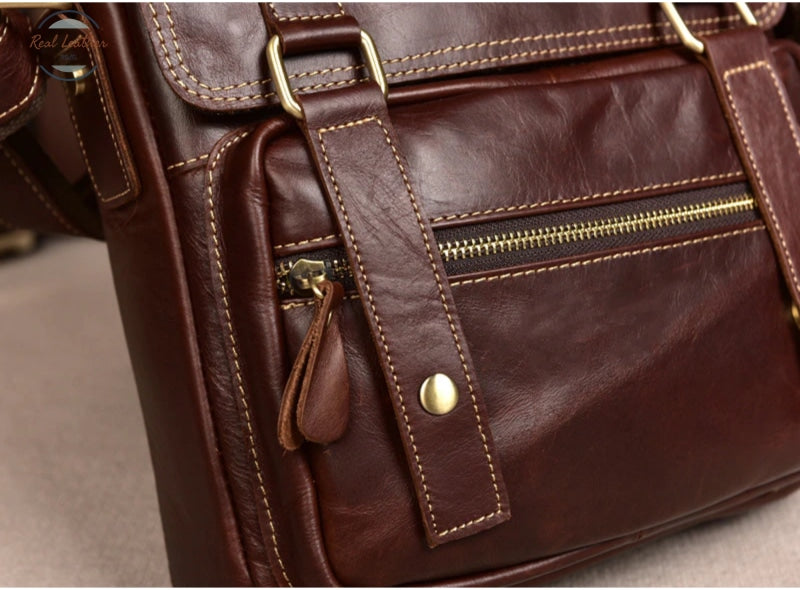 Genuine Leather Retro Casual Messenger Bag