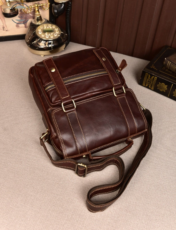 Genuine Leather Retro Casual Messenger Bag