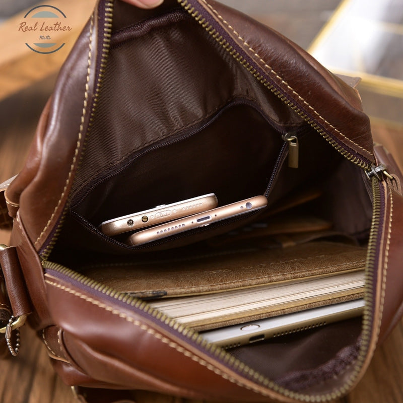 Genuine Leather Retro Casual Messenger Bag