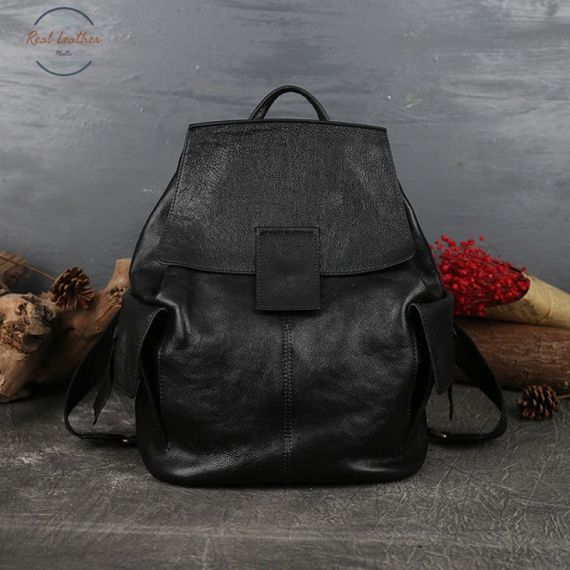 Genuine Leather Retro Ladies Backpack