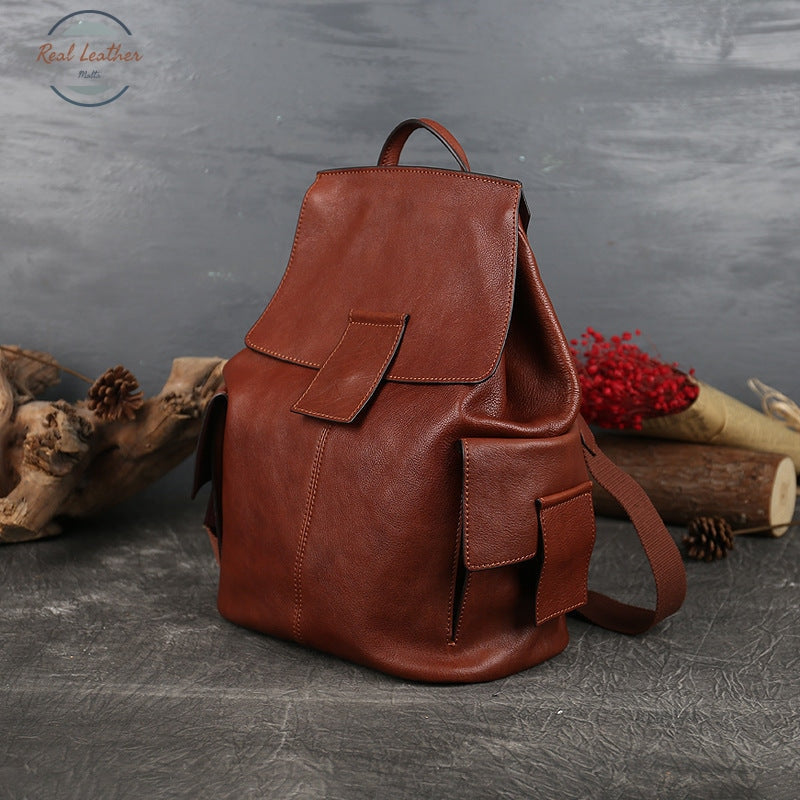 Genuine Leather Retro Ladies Backpack