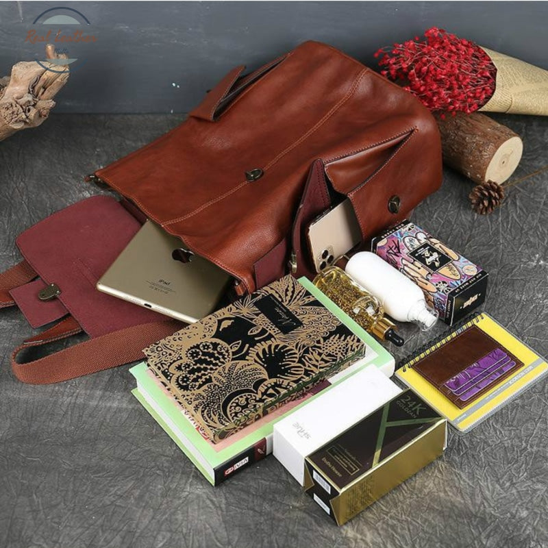 Genuine Leather Retro Ladies Backpack