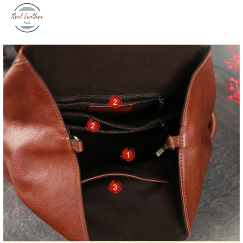 Genuine Leather Retro Ladies Backpack