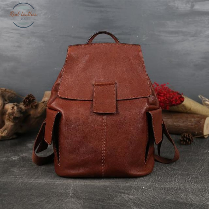 Genuine Leather Retro Ladies Backpack